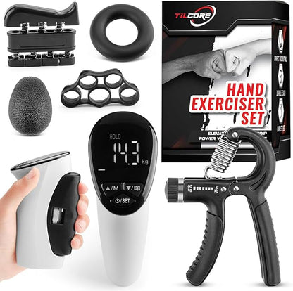 Grip Strength Tester & Grip Strength Trainer Kit, Hand Grip Dynamometer Forearm Strengthener, Dynamometer Grip Strength Meter, Grip Tester, Hand Gripper Strengthener, Forearm Exerciser & Grip Trainer