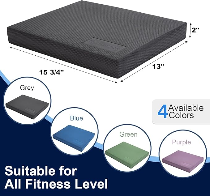 StrongTek Professional Foam Exercise Balance Pad - 15.8" x 13" x 2", High-Density TPE Foam Knee Pad, Non-Slip & Water-Resistant, for Balance Training, Physical Therapy, Yoga, and More