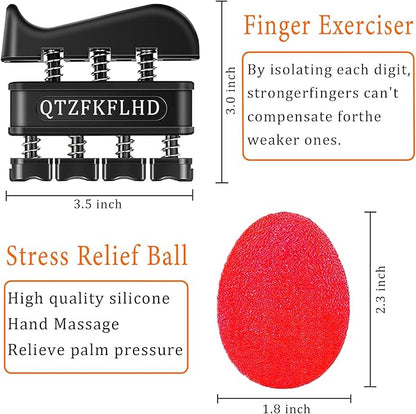 Grip Strength Trainer with Forearm Strengthener, Hand Grip Strengthener, Hand Extension Exerciser, Stress Relief Ball and Hand Grip Strengthener for Muscle Building and Injury Recover(5 PCS)