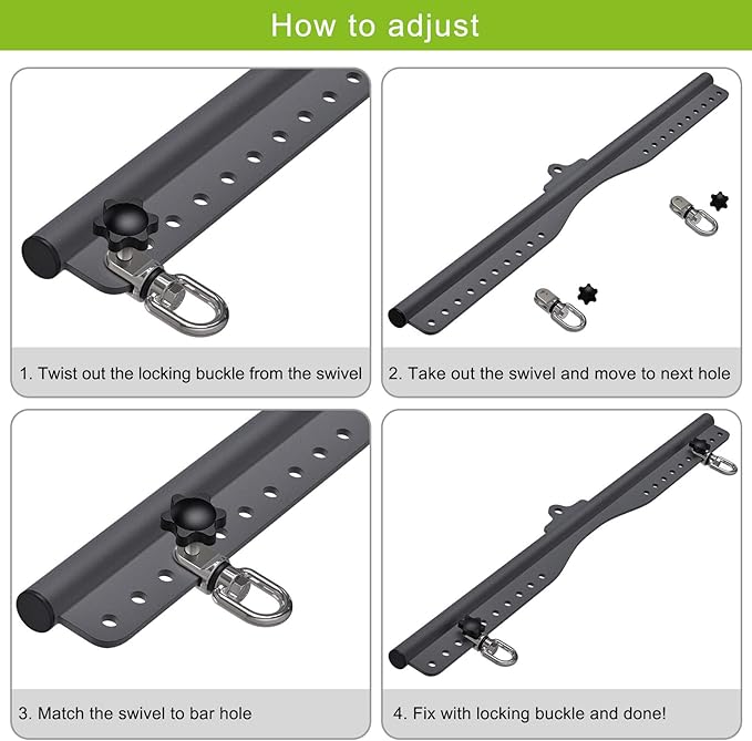 SELEWARE LAT Pull Down Bar Cable Machine Attachment 18"/28"/38" Multi-Grip