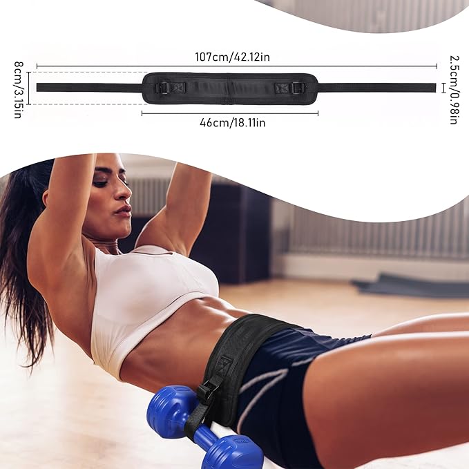 Hip Thrust Belt for Dumbbells, Kettlebells, Plates, up to 50kg/110lbs, Exercise Booty Belt for Glute Bridge, Squats, Lunges, Non-slip Waist Hip Thrust Pad for Home Gym Butt Fitness Workout