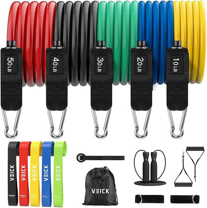 VEICK Resistance Bands, Exercise Bands, Workout Bands, Resistance Bands for Working Out with Handles for Men and Women, Exercising Bands for Fitness Weights Work Out at Home