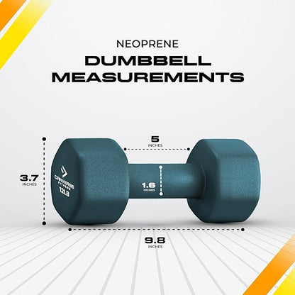 Neoprene Coated Dumbbell Sets of 2, Hand weight Dumbbells Anti-roll, Anti-Slip, Hexagon Shape for Strength Training Exercises Dumbbell Pairs for Men and Women, Ideal for Home Gym