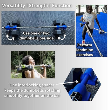 Dumbbell Barbell Converter - 1" Standard Bars, Up to 100lb Capacity - Dumbbell Converter Home Gym Equipment, Versatile Weight Lifting Set, Suitable for Men and Women