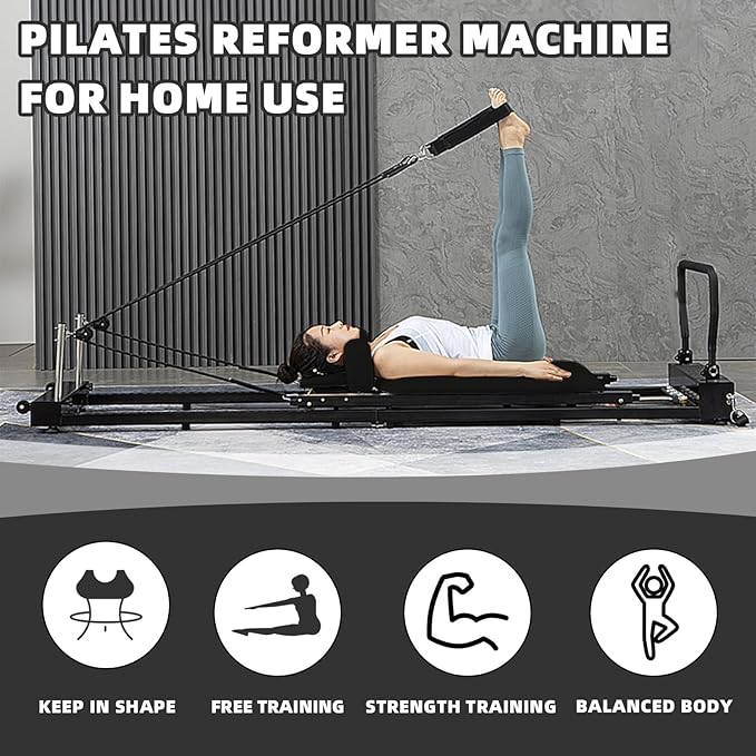 Pilates Reformer Machine Rubber Pilates Bed Exercise Strength 330 lbs