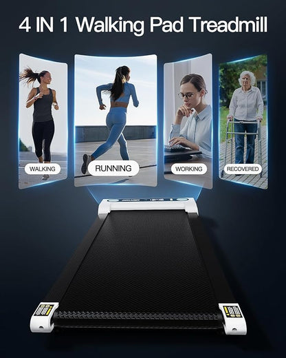 Walking Pad 4 in 1 Treadmill for Home, 2.5HP Under Desk Treadmill with Remote Control, Desk Treadmill up to 3.8 MPH Speed, Jogging Walking Treadmill for Small Space Home Fitness