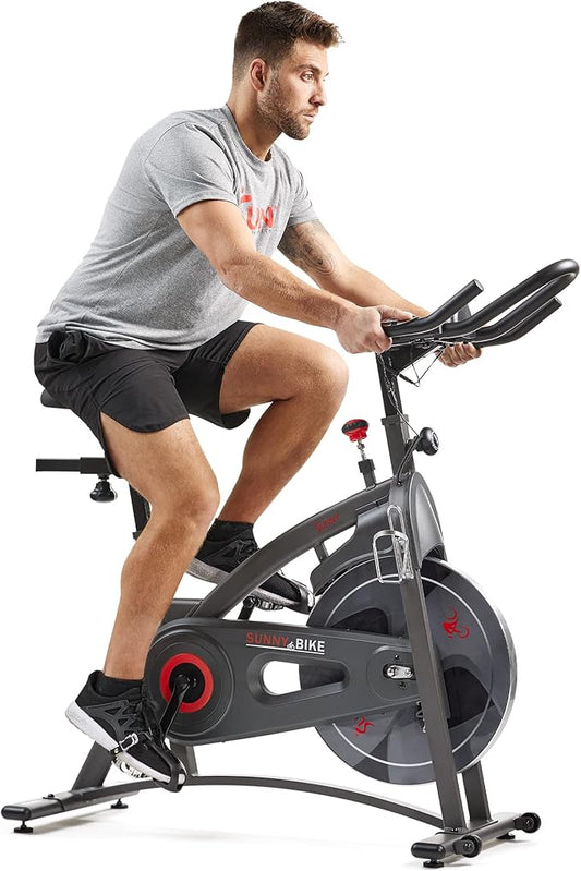 Sunny Health & Fitness Endurance Premium Magnetic Resistance Interactive Indoor Cycling Exercise Bike, Comfortable & Adjustable Seat, Optional Exclusive SunnyFit App Enhanced Bluetooth Connectivity