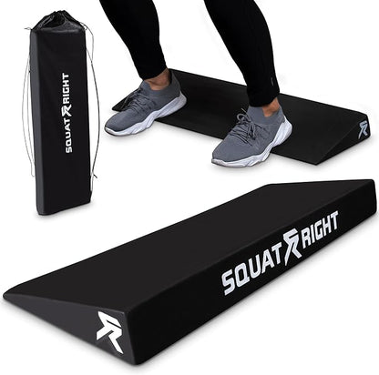 Squat Wedge - Premium Extra Wide & Durable Incline Slant Board - Calf Stretcher with Anti-Tip Design - Ideal for Enhancing Strength Weightlifting, Physical Therapy, and Improving Mobility