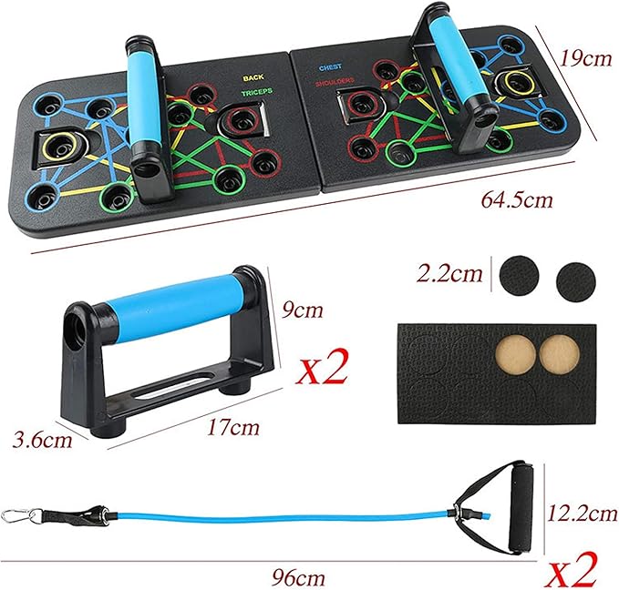 23-in-1 Multifunction Detachable Push Up Board with Resistance Bands, Portable Pushup Board for Men, Muscle Max Pushup Board with Handles