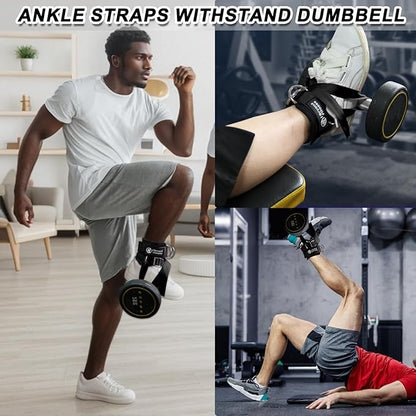 J Bryant Dumbbell Ankle Straps, for Cable Machines, Foot Attachment for Weight-Lifting Curl Leg Workout Equipment