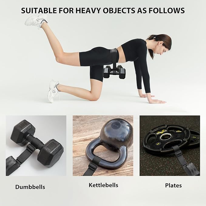 New Upgraded Hip Thrust Fitness Belt for Dumbbells, Portable Slip-Resistant Hip Thrust Band with Adjustable Safety Buckle, Soft Dumbbell Strap Great for Hip Thrusts, Glute Bridges, Squats