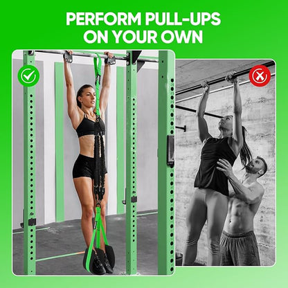 Pull Up Assistance Bands for Strength Training Pull Up Bar Adjustable and Replaceable Pull Up Assist Band with Fabric Feet Mats Pull-up Workout Bands