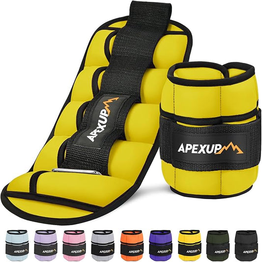 APEXUP 10lbs/Pair Adjustable Ankle Weights for Women and Men, Modularized Leg Weight Straps for Yoga, Walking, Running, Aerobics, Gym