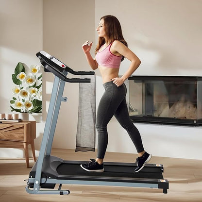 Folding Treadmill - Electric Motorized Running Machine for Small Apartments & Home Gyms - Foldable Fitness Equipment with LCD for Walking & Running