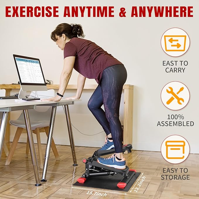 Ktaxon Mini Stepper Stair Stepper, Steppers for Exercise with 330LB Weight Capacity, Workout Equipment for Total Body Workout with Multiple Stability Design, Widened Foot Plate and LED Display