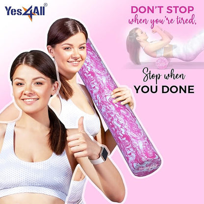 Yes4All EVA Medium Density Foam Roller for Back - Round Back Roller for Exercise, Yoga & Pilates 12/18/24/36 inch