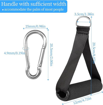 Gym Handles for Cables,Heavy Duty Cable Machine Handles Cable Handles Gym Equipment Resistance Bands Handles with 4 Carabiners for Resistance Bands, Strength Trainers, Home Exercise (Set of 4)