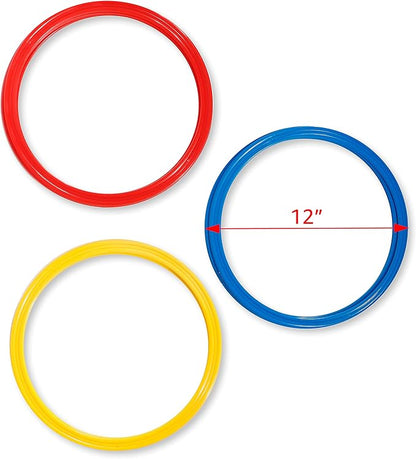 Trademark Innovations Speed & Agility Training Rings - Set of 12 - with Carrycase