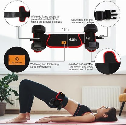 Hip Thrust Belt for Dumbbell, Booty Belt for Dumbbells, Won't Scratch Hip, Non Slip Belt Buckle, Easy to Use for Home Workouts