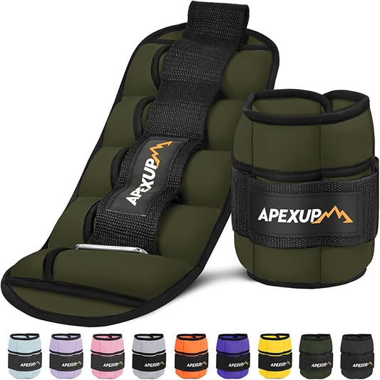 APEXUP 7 lbs/Pair Adjustable Ankle Weights for Women and Men, Modularized Leg Weight Straps for Yoga, Walking, Running, Aerobics, Gym