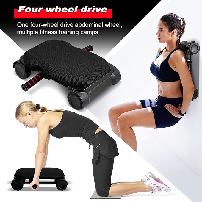 Ab Roller Wheel, Automatic Rebound Abdominal Wheel for Core Workout, Workout Equipment for Difficult Abdominal & Core Strength Training,pilates board