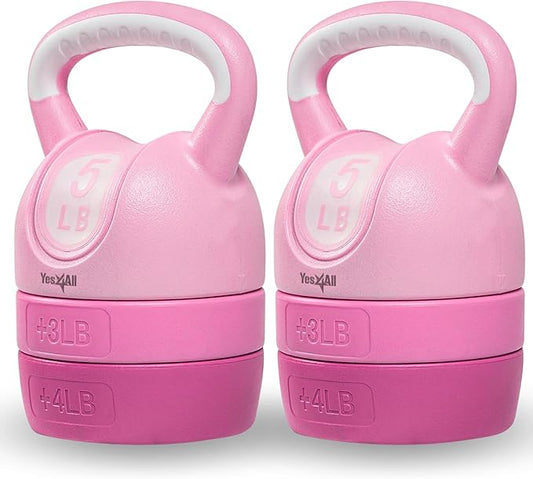 Yes4All Kettlebell Sets - Adjustable Kettlebell Set for Strength Training - Kettlebells Adjustable Weight for Versatile Workouts