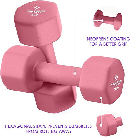 Neoprene Coated Dumbbell Sets of 2, Hand weight Dumbbells Anti-roll, Anti-Slip, Hexagon Shape for Strength Training Exercises Dumbbell Pairs for Men and Women, Ideal for Home Gym