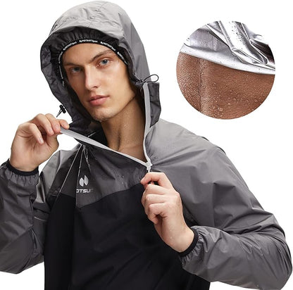 HOTSUIT Sauna Suit for Men Sweat Sauna Jacket Pant Gym Workout Sweat Suits