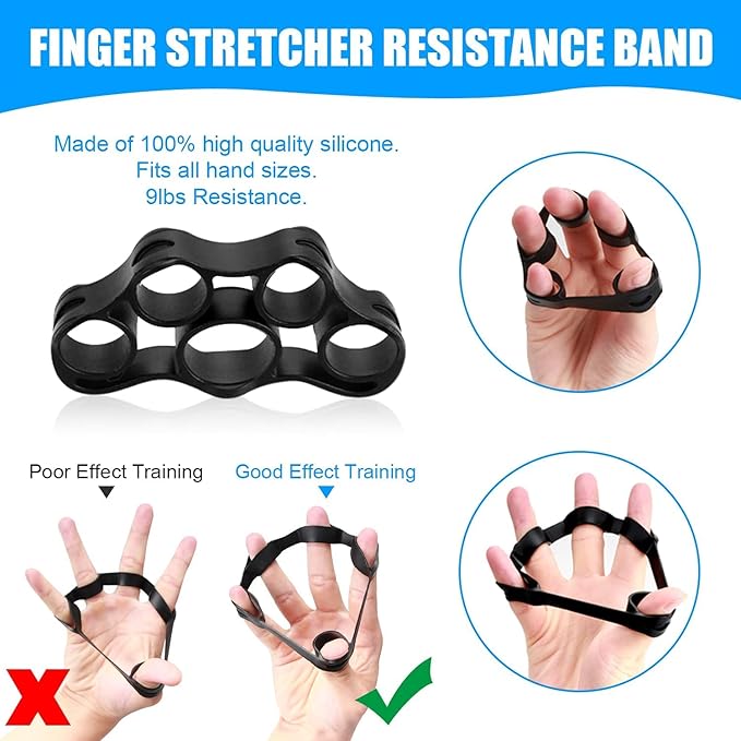 Hand Grip Exerciser Strengthener (5 Piece Set) for Kid Adult, Adjustable Grip Strength Trainer, Hand Squeezer Grip Stress 3D Balls, Finger Strength Trainer for Workout, Stress Relief