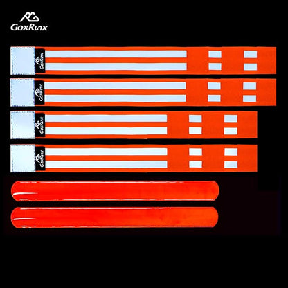 GoxRunx 6 Pcs Reflective Bands for Arm/Wrist/Leg, High Visibility Reflective Running Gear Reflectors Armband for Women Men,Safety Reflective Straps Bracelets for Running, Cycling, Walking