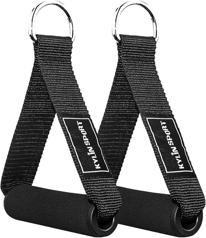 KYLIN SPORT 1 Pair of Resistance Bands Exercise Handles for Gym Heavy Duty Nylon Straps Foam Handles Replacement Fitness Equipment