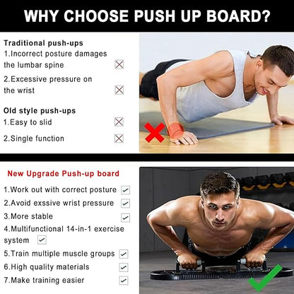 Upgraded Push Up Board, Portable Foldable 20 in 1 Push Up Bar Fitness, Pushups Handles for Floor,Strength Training Equipment at Home Gym