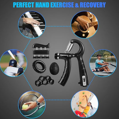 Hand Gripper Strengthener Strengthening Devices Grip Strength Trainer Set Hand Grip Strengthener Exercisers for Strength Squeezers Handgrip Grips Training Adjustable Grip Strengthener Forearm