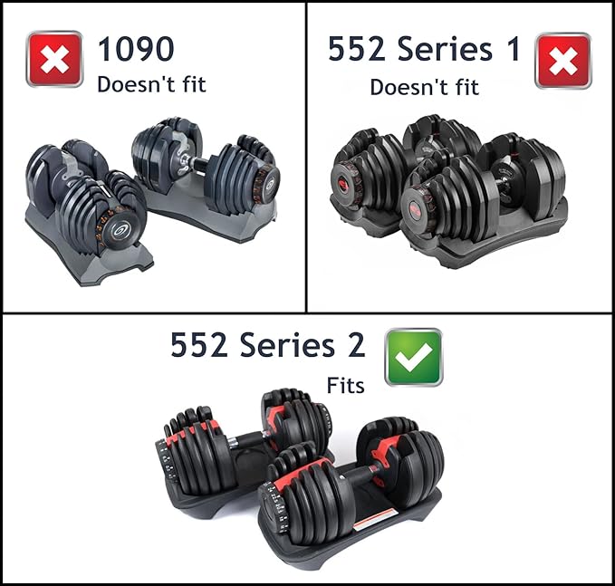 NEW More Durable Design Replacement Discs #2, 3, 4, 5 for Nautilus/Bowflex 552 SelectTech Adjustable Dumbbells Series 2. Steel Pin Reinforced. 3D printed from durable PETG plastic., Black