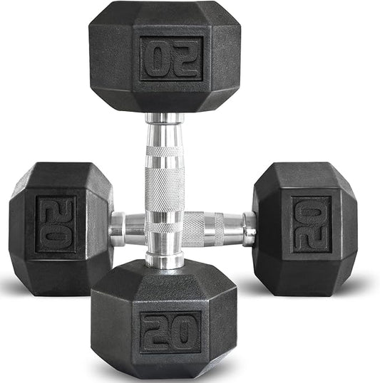 Balelinko Rubber Grip Encased Dumbbell Cast Iron Weight with Anti-Slip Handle Dumbbell -Strength Training Equipment - Home Gym Accessories - Full Body Workout - Muscle Building