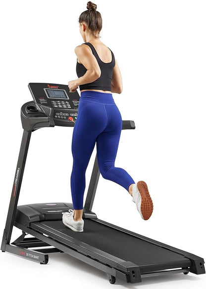 Sunny Health & Fitness Energy Flex Motorized Treadmill with Automatic Incline Easy Foldable Design Pulse Sensors Digital Display and Optional SunnyFit® App Enhanced Bluetooth Connectivity