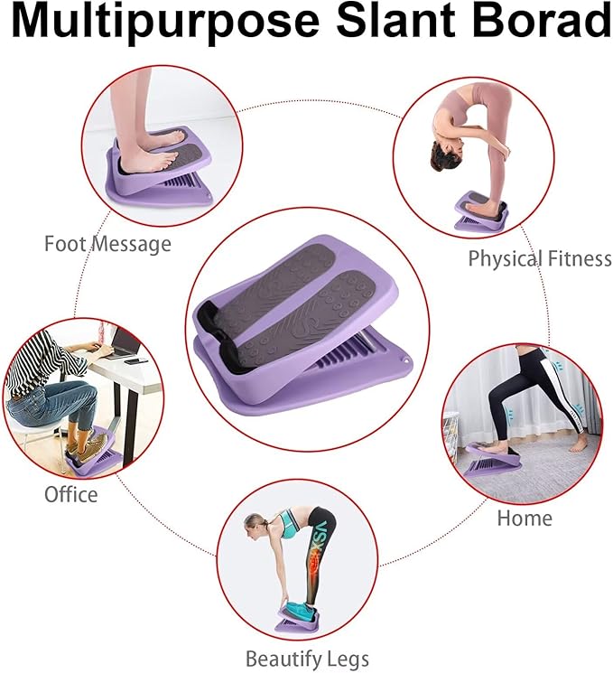 Slant Board, Calf Stretcher, 9 Level Adjustable Stretch Board with Stretch Resistance Bands Support 1100 lbs for Plantar Fasciitis Relief Therapy Foot Exercise Achilles Tendon - Home Gym