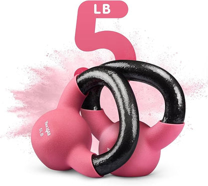 Yes4All Neoprene Coated/Adjustable Kettlebell & Kettlebell Sets - Hand Weights for Home Gym & Dumbbell Weight Set training