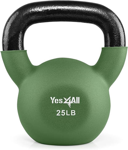 Yes4All Neoprene Coated/Adjustable Kettlebell & Kettlebell Sets - Hand Weights for Home Gym & Dumbbell Weight Set training