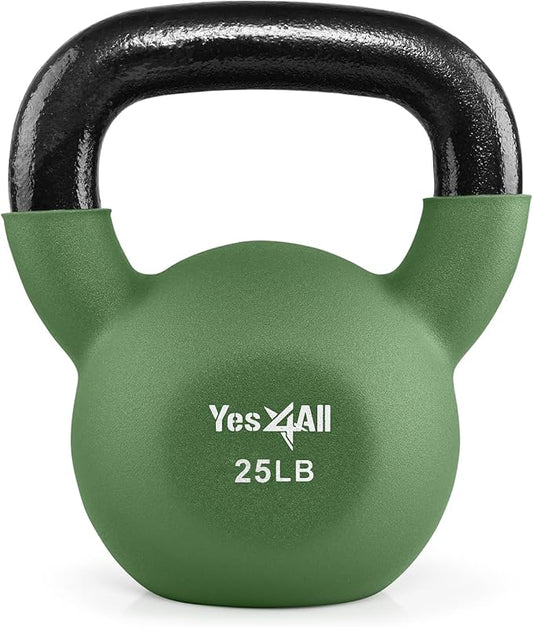 Yes4All Neoprene Coated/Adjustable Kettlebell & Kettlebell Sets - Hand Weights for Home Gym & Dumbbell Weight Set training