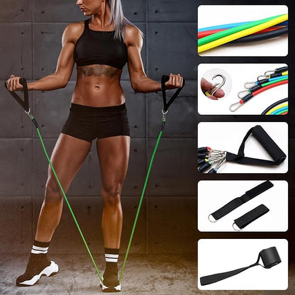 Resistance Bands, Resistance Band Set, Strength Training Fitness Bands, Exercise Bands for Men and Women, Resistance Bands with Handles, Door Anchor, for Shape Body and Home Workouts