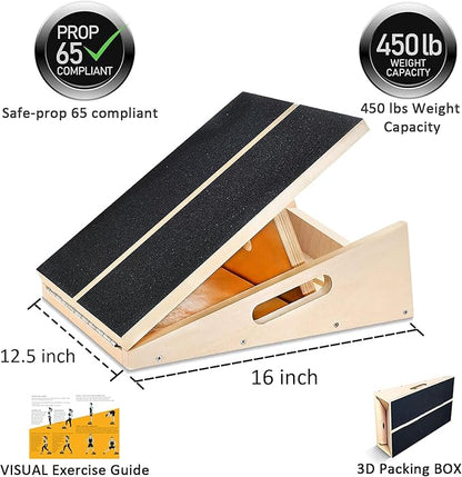 Professional Slant Board, Adjustable Incline Board and Calf Stretcher, Slant Board for Calf Stretching, Calf Stretch Board