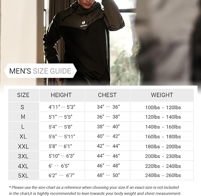 HOTSUIT Sauna Suit for Men Sweat Sauna Jacket Pant Gym Workout Sweat Suits