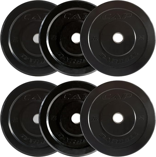 CAP Barbell 2-Inch Olympic Bumper Plate Weight Set | 100-370 lbs | Multiple Options