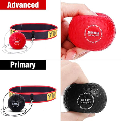 Training Reflex Ball - Adjustable Elastic Head Band, Light Weight Soft Foam Balls - Improve Hand to Eye Coordination, Reaction Speed, Focus, Accuracy - Cardio Sports Exercise Equipment