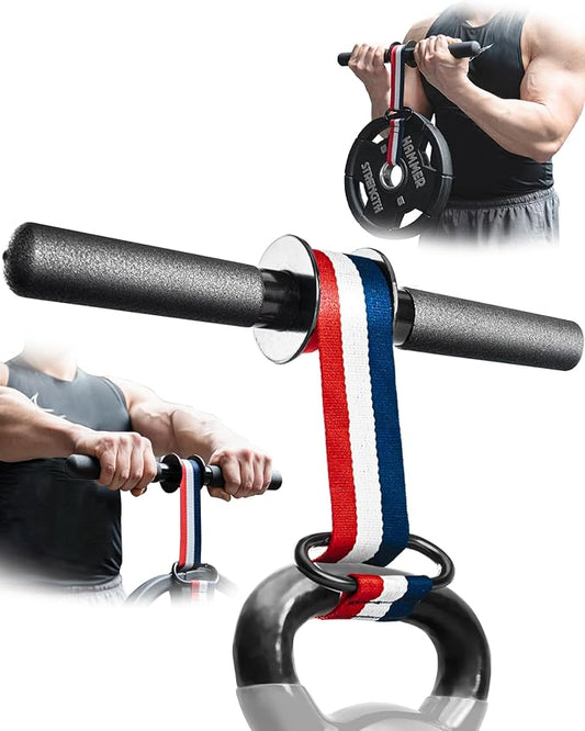 45In Nylon Webbing Wrist and Forearm Strengthener for Men and Women, Wrist Roller Forearm Exerciser with Durable Non-Slip Hand Grip, Forearm Roller-Forearm Blaster with Fast-Locking for Grip Strength Training.