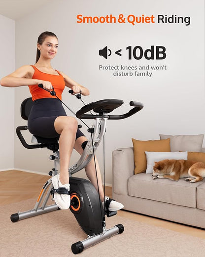 YOSUDA Folding Exercise Bike - Foldable Stationary Bike for Home Gym Workout