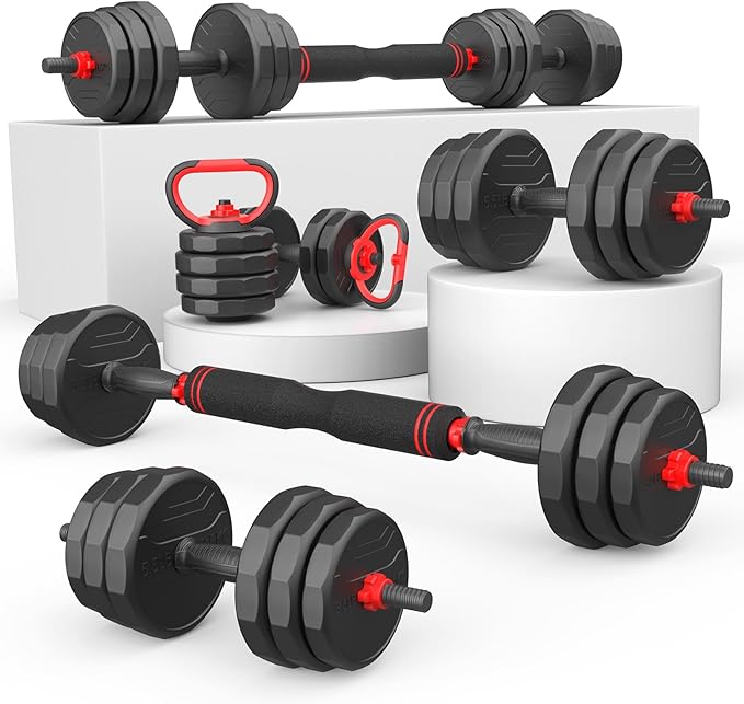 Adjustable Dumbbells Set 55/70/90lbs Free 3 in 1 Dumbbells