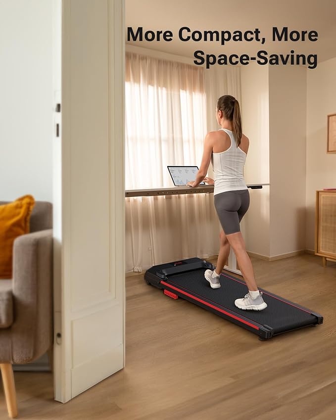 UREVO Under Desk Treadmill, Walking Pad 2 in 1 for Home/Office, Portable Walking Pad Treadmill with Remote Control, LED Display