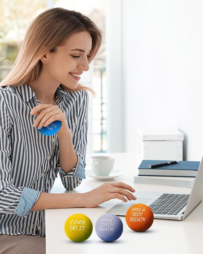 ALMAH Stress Balls for Adults 4 Density Hardness Squeeze Balls for Hand Therapy 4 Pack Stress Relief Anxiety Balls Hand Exercise Physical Therapy Stress Ball for Finger Wrist Muscles Arthritis